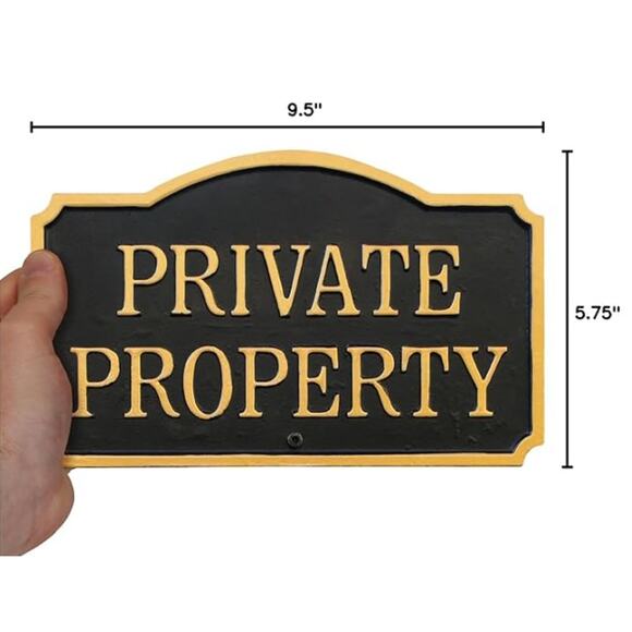 One “Private Property” GardenBoss Statement Plaque/Sign with 21 inch Lawn Stake - Picture 3 of 4